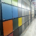 Perforated iron plate nailed to the wall for hanging tiles